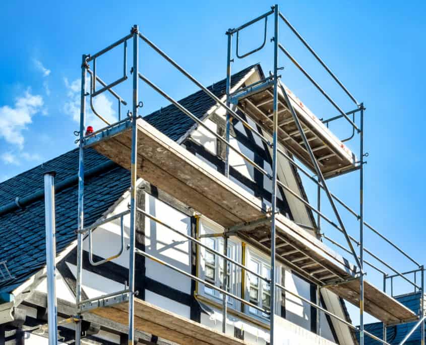 Facadestillads på hus